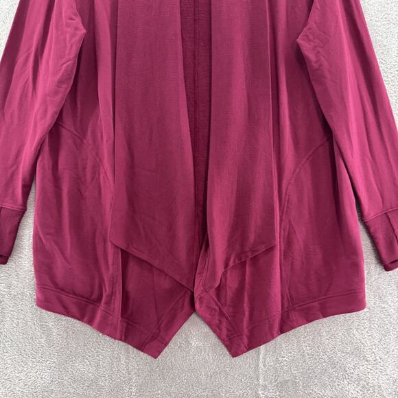 Athleta Cardigan Women M Burgundy Pranayama Restore Wrap Open Front Ultra Soft - Picture 5 of 16